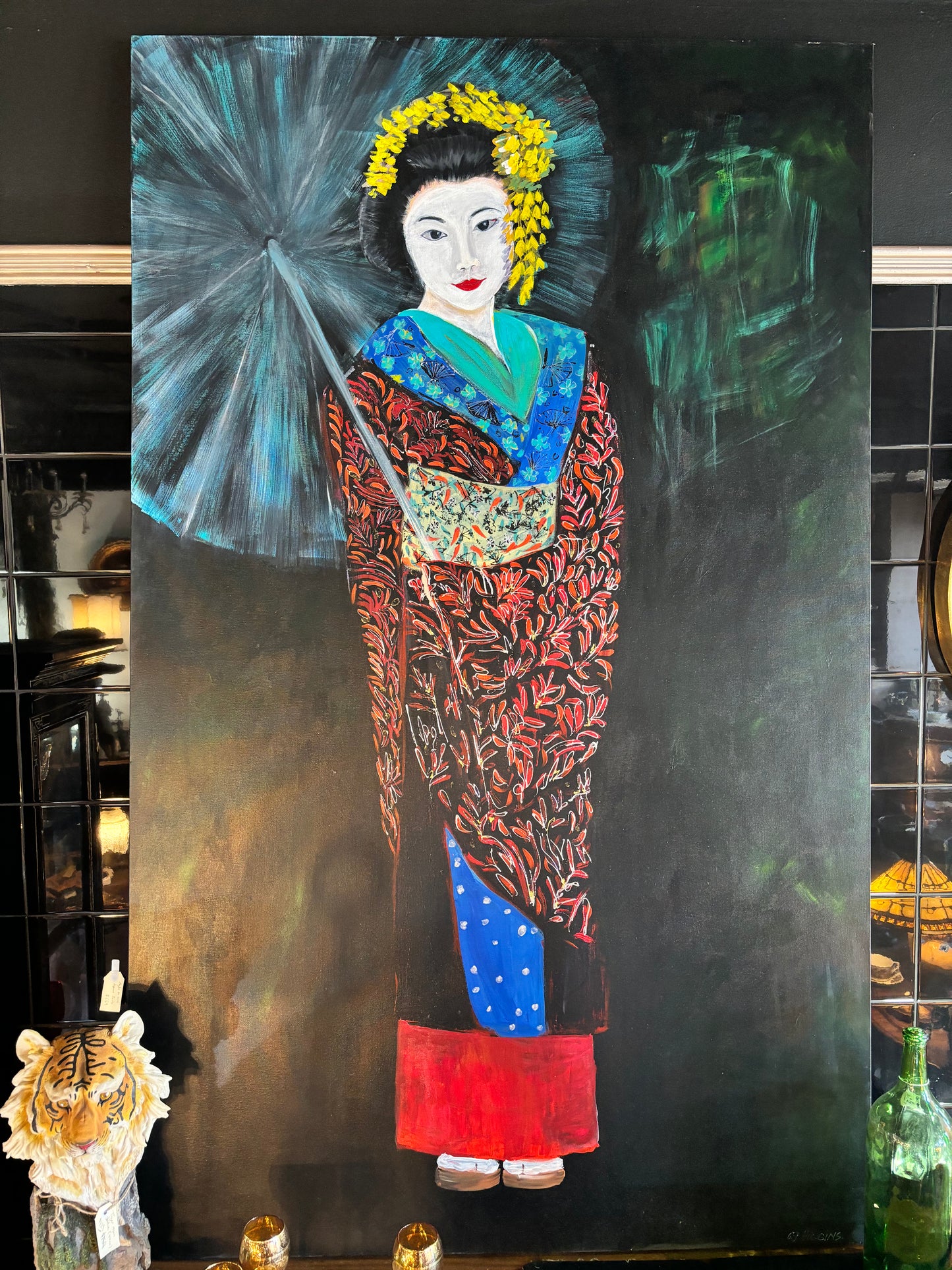 Original Painting of Geisha Girl