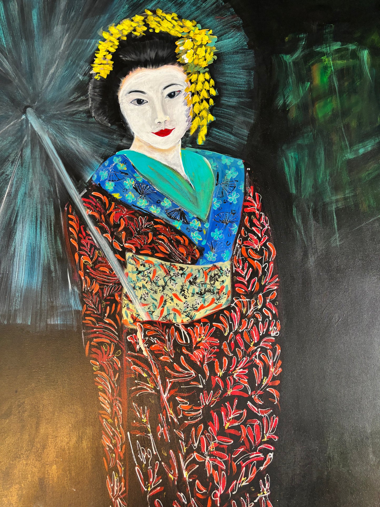 Original Painting of Geisha Girl