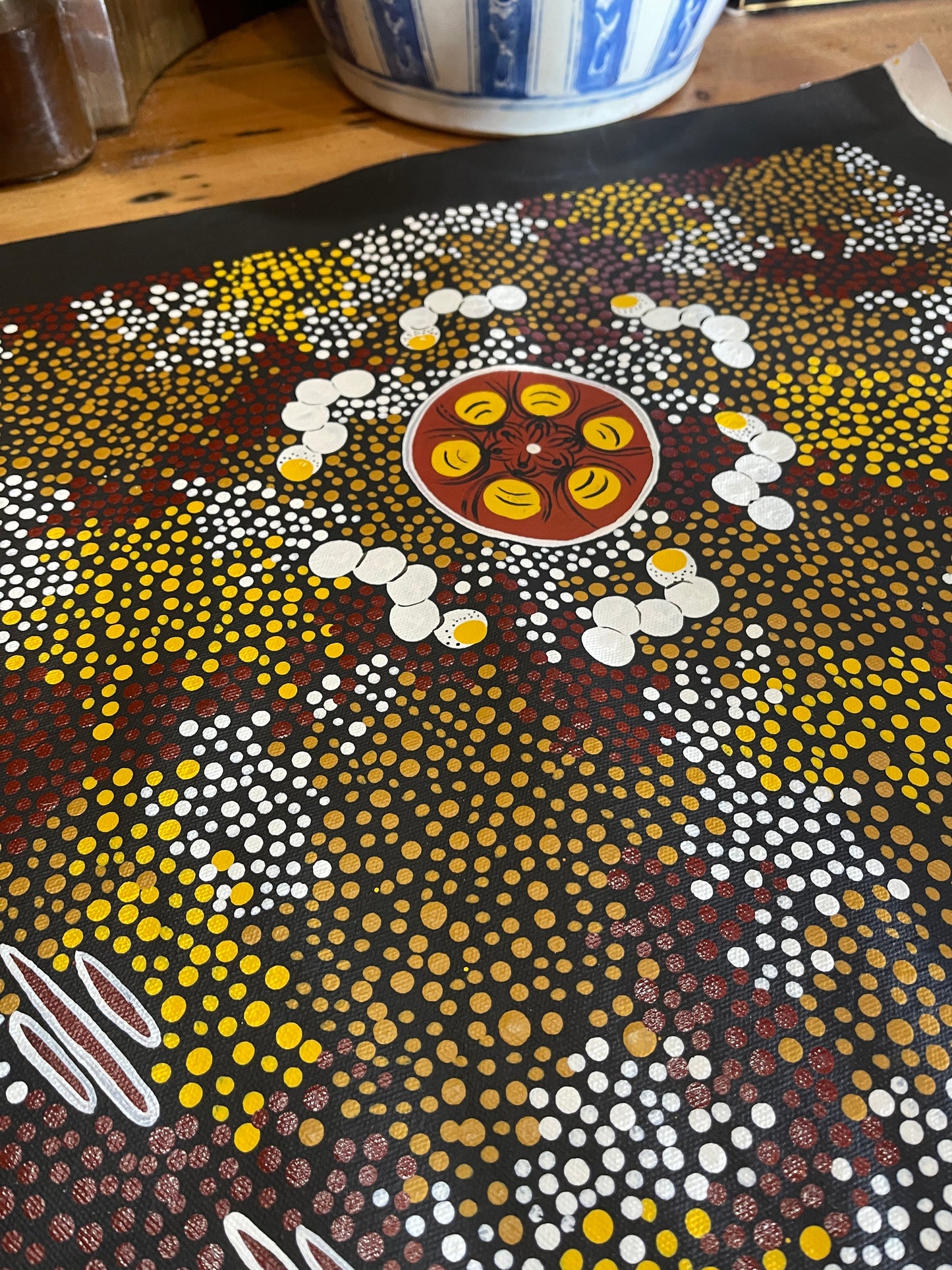 Exquisite Large Aboriginal Painting by Trephina Sultan (Thanguwa)