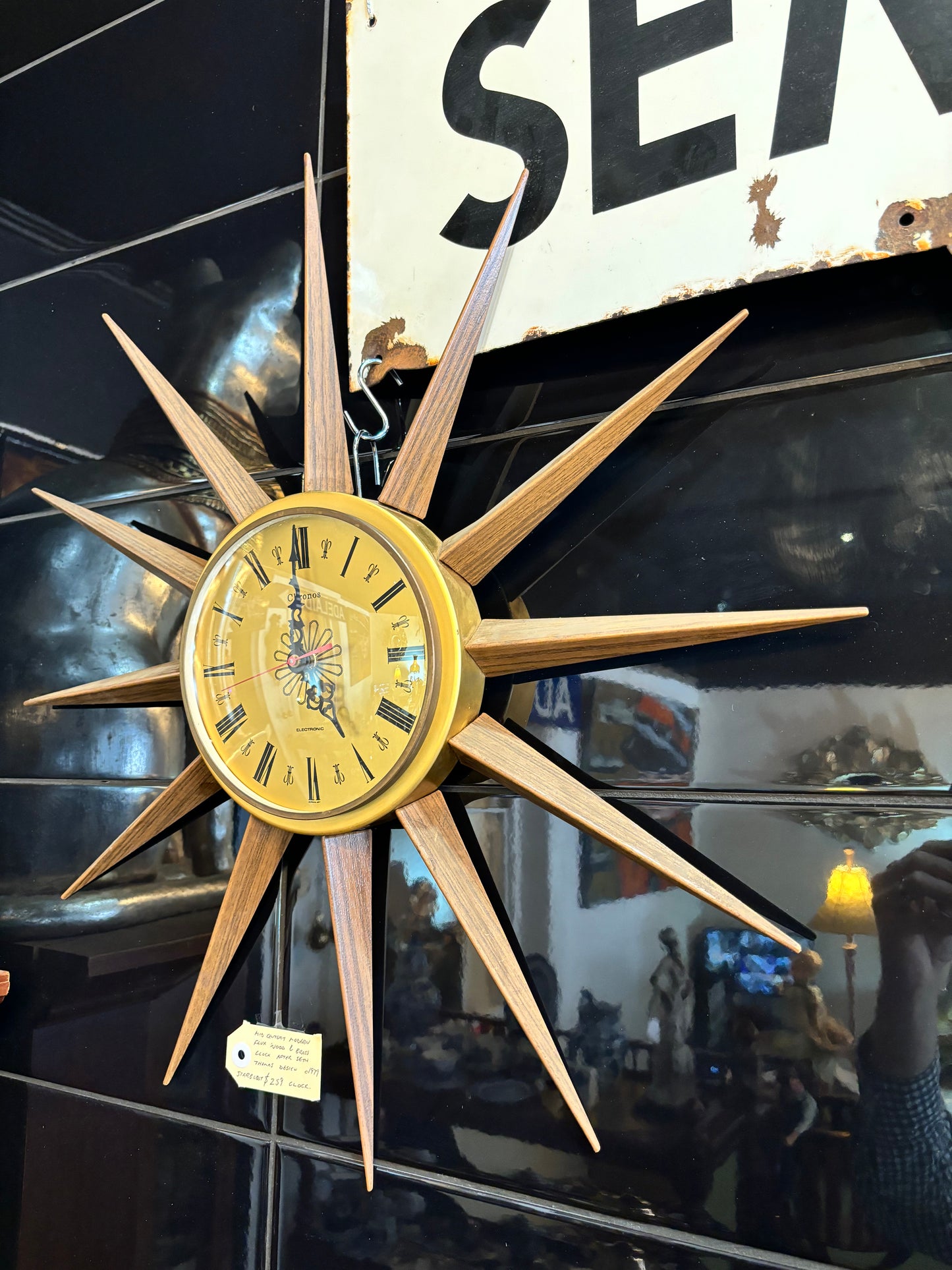 Mid Century Starburst Clock