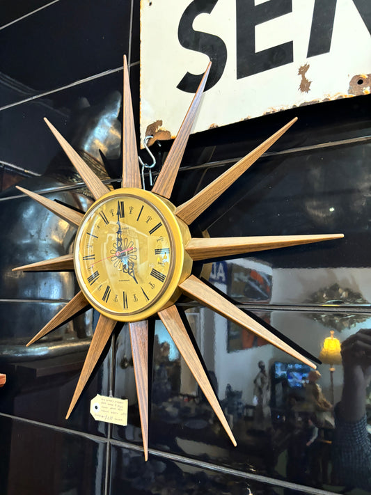 Mid Century Starburst Clock