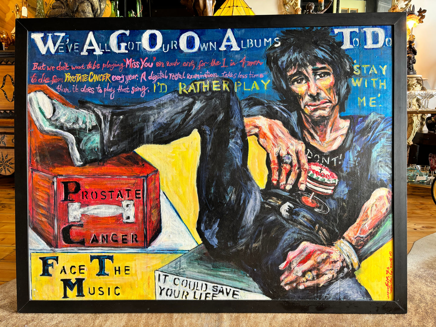 Original Painting of Ronnie Wood by Sophie Downey