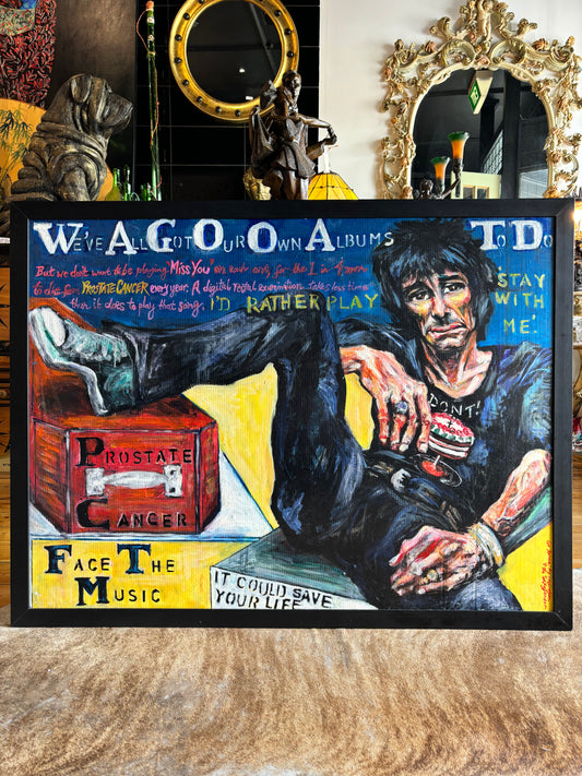 Original Painting of Ronnie Wood by Sophie Downey