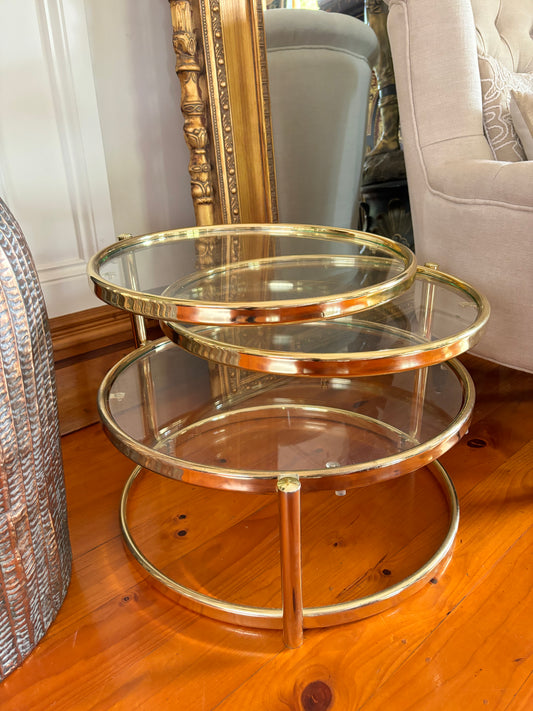 Swivel Top Three Tier Bass Coffee Table or Side Table