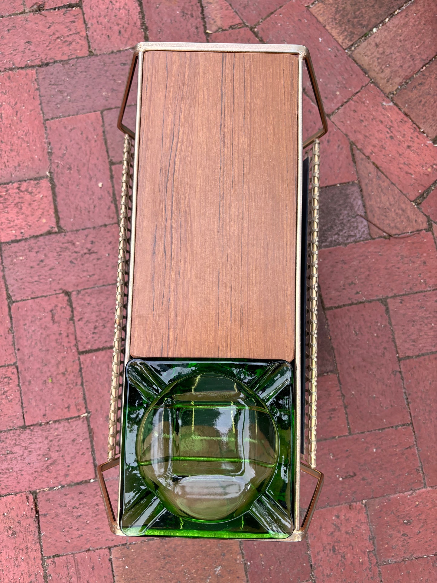 Mid Century Magazine Holder Side Table with Ash Tray