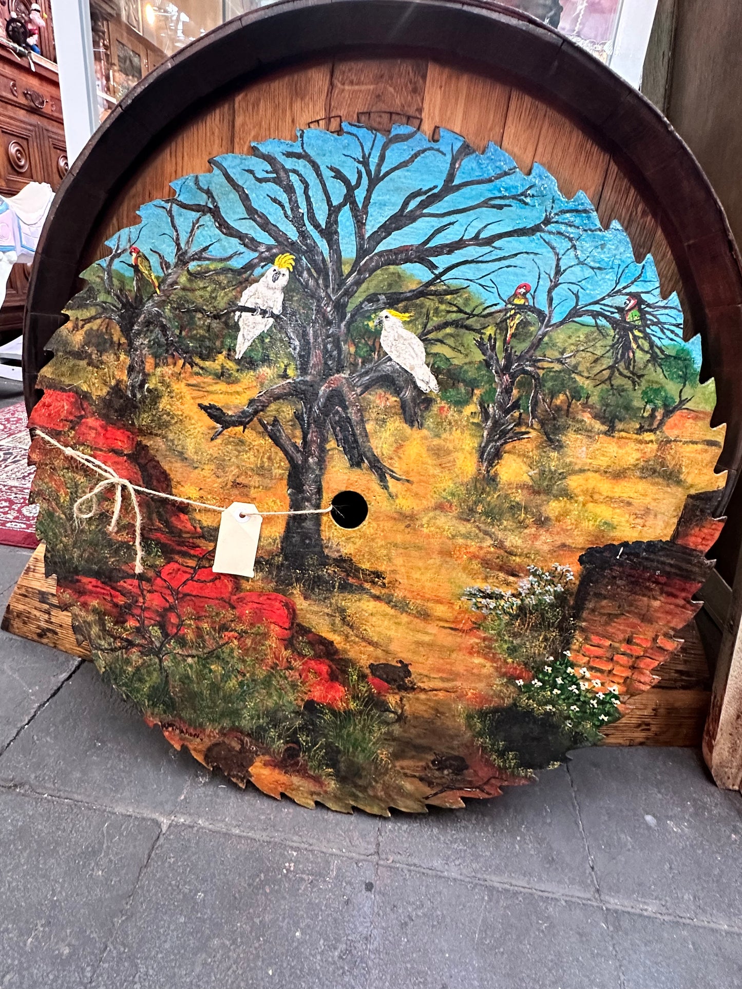 Art- Original Painting on Round Saw Blade