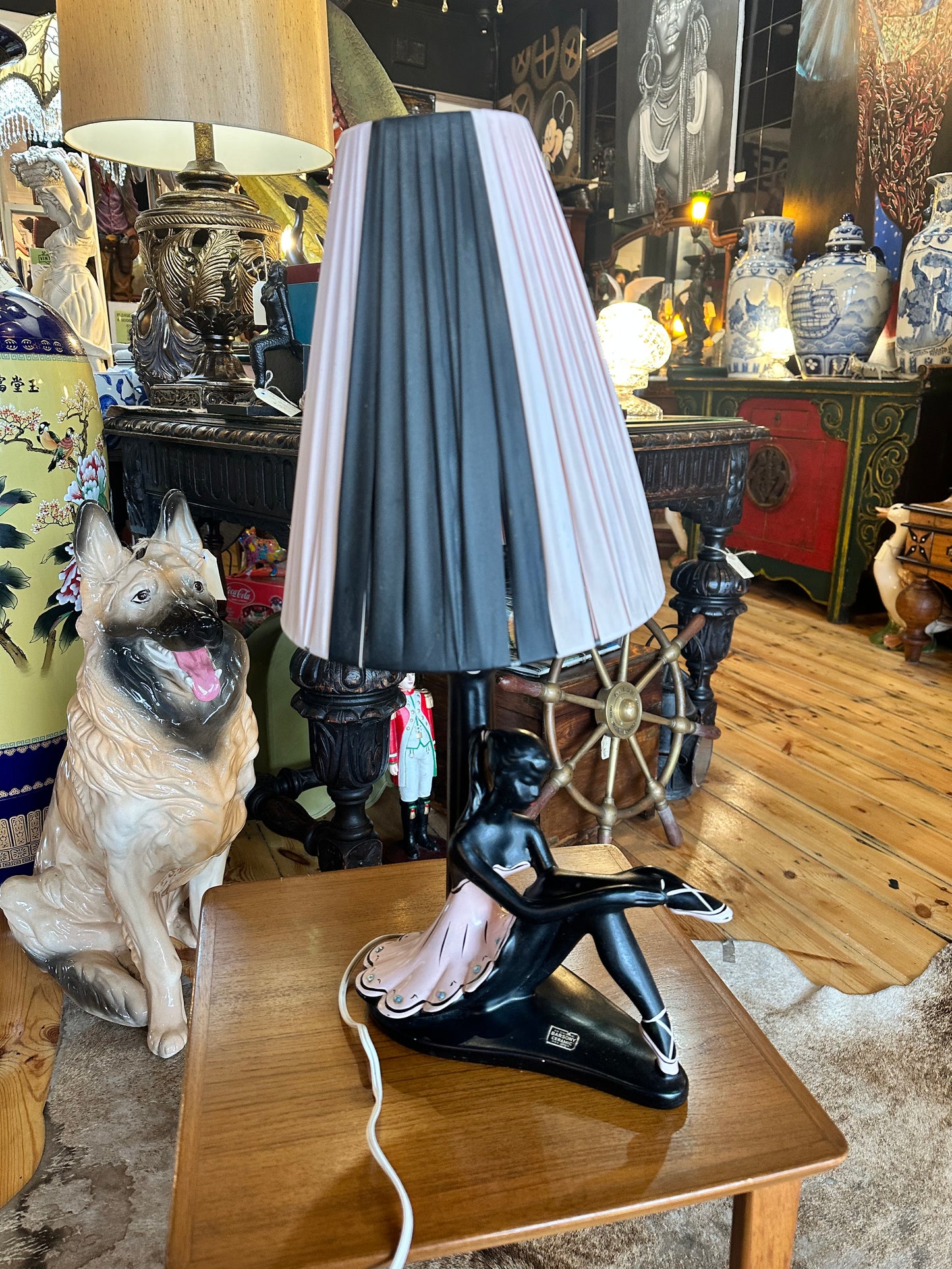 Barsony Ballerina Lamp with Original Shade, FL-36