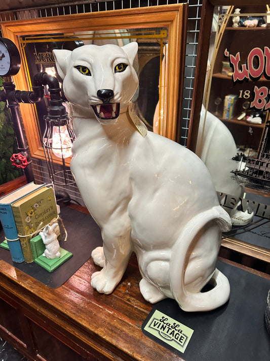 White Ceramic Panther, Rare