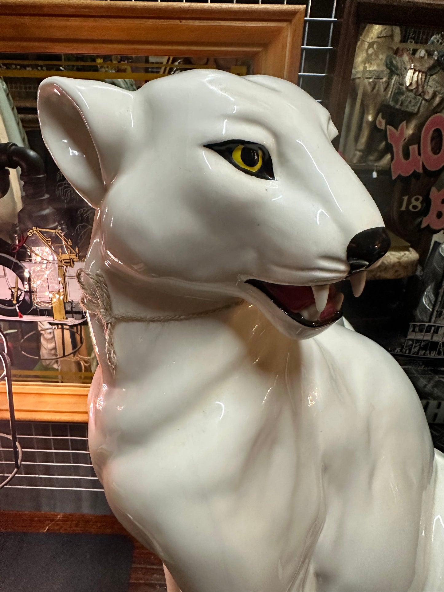 White Ceramic Panther, Rare