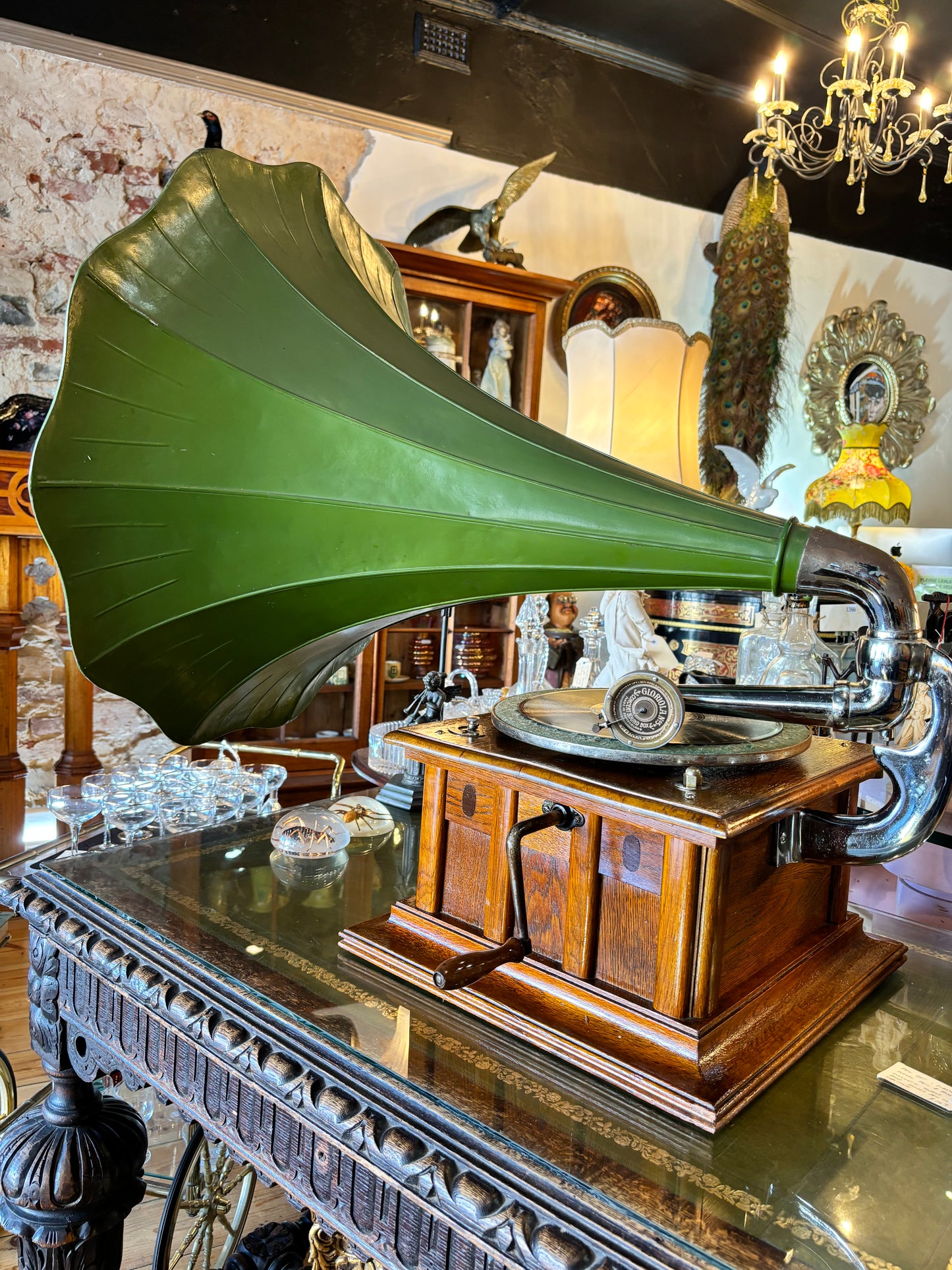 Exceptional Functional Swiss Made Gramophone c1920s Gloriola No5 Concert Sound Box