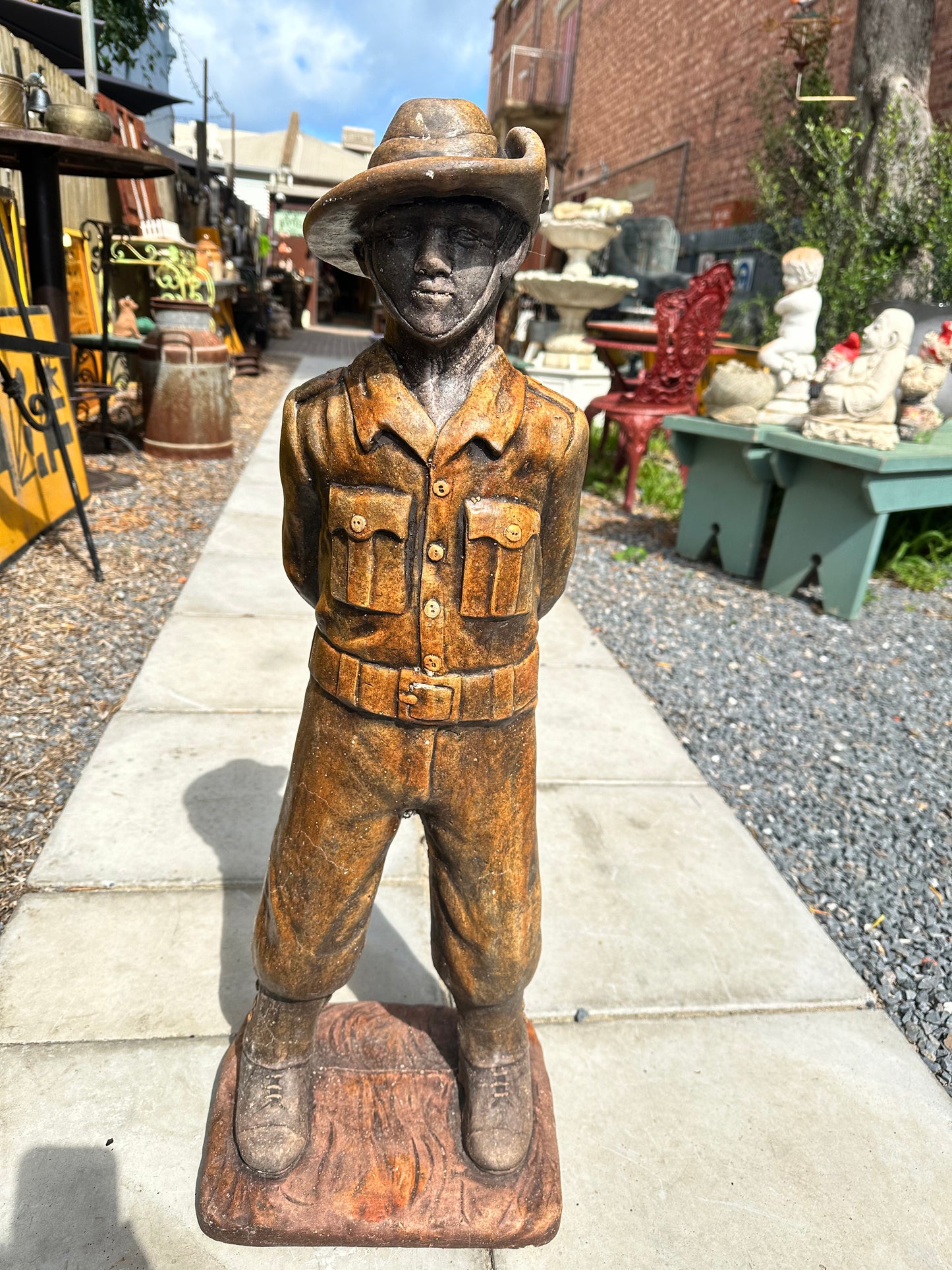 Anzac Soldier, Concrete Garden Ornament 82cm tall