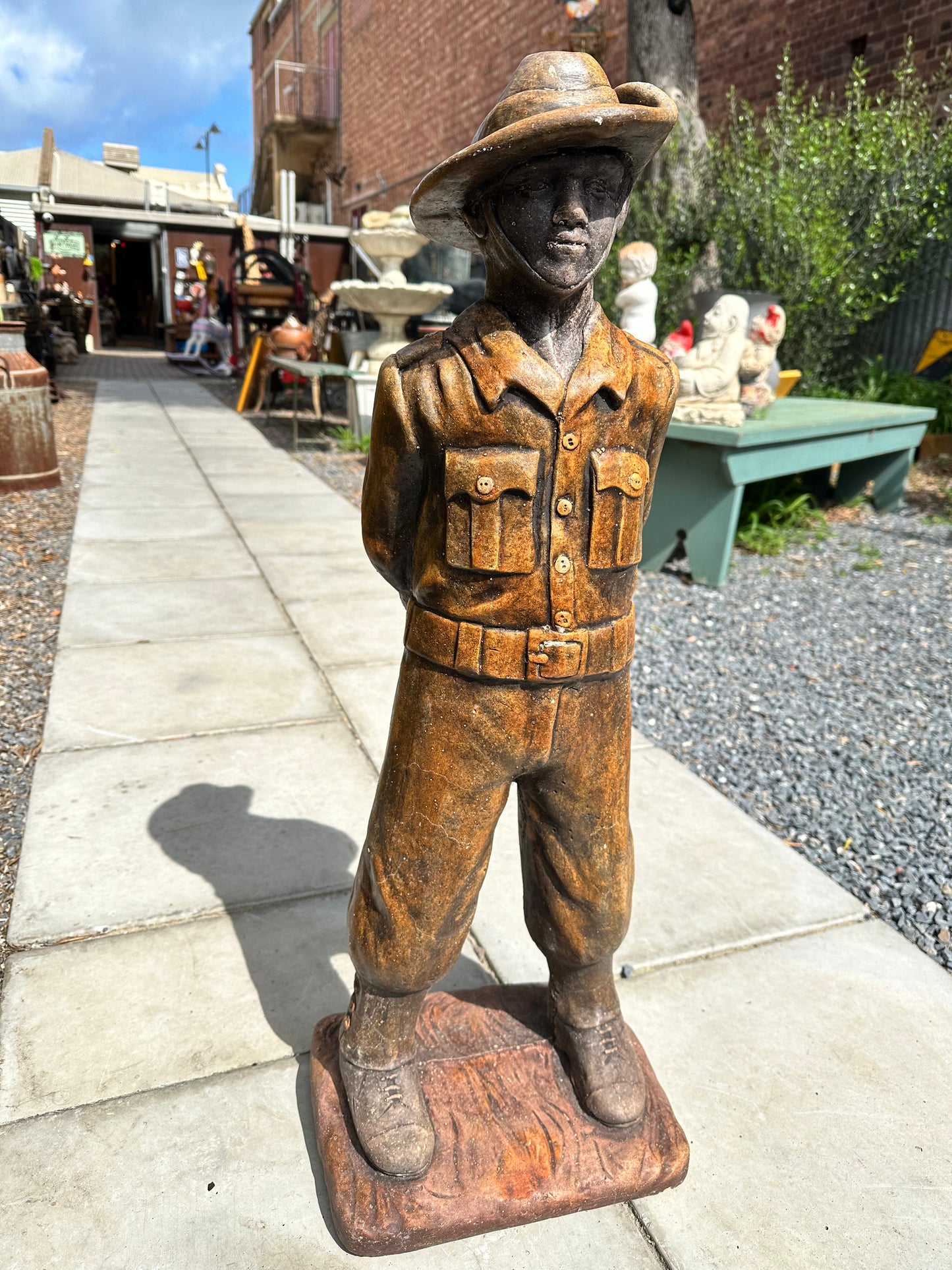 Anzac Soldier, Concrete Garden Ornament 82cm tall