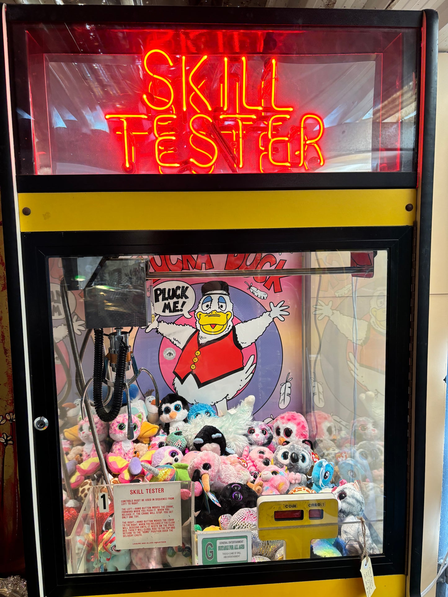 Pluck-A-Duck Skill Tester Claw Machine From Studio Of Hey Hey It’s Saturday