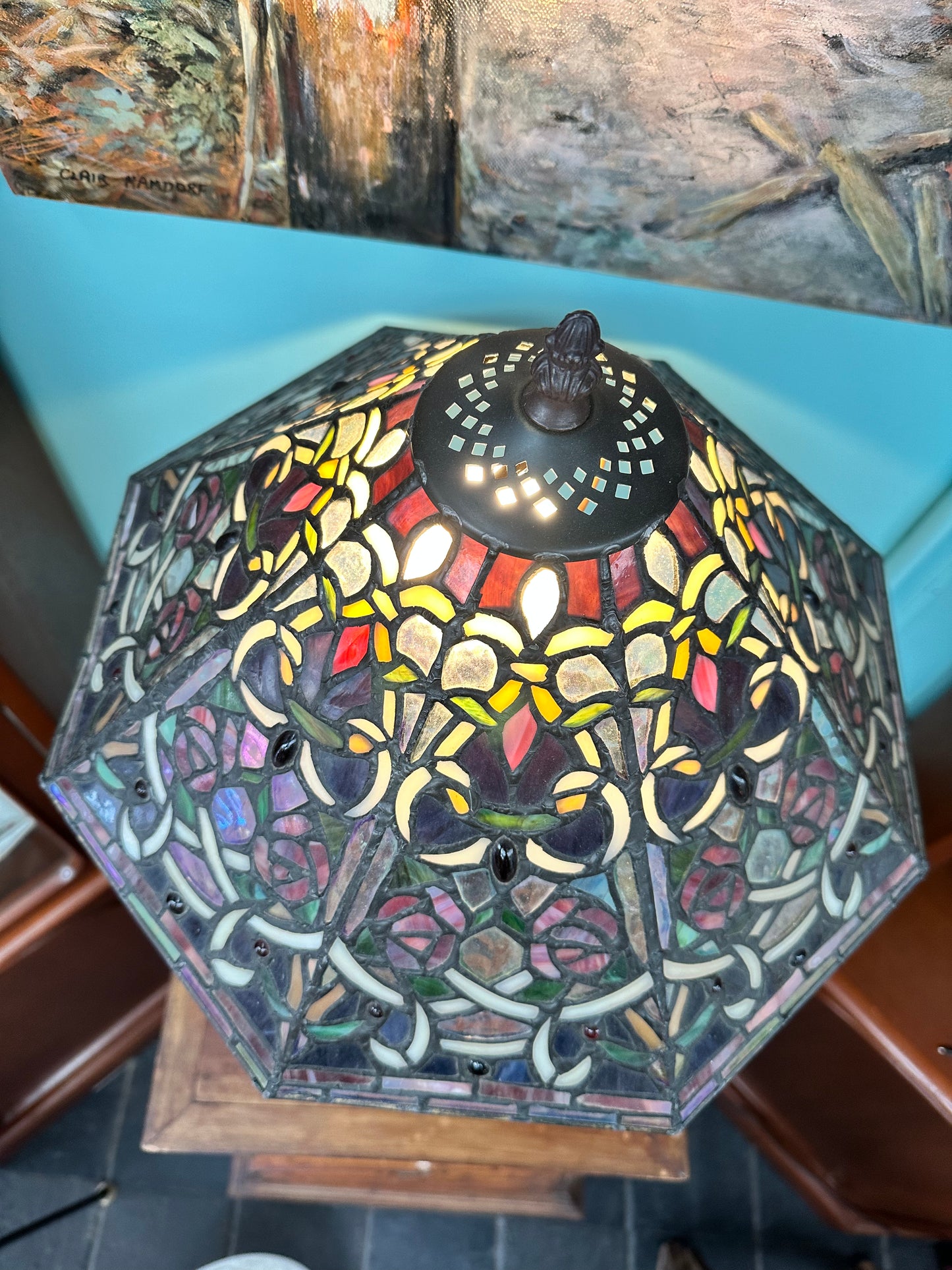 Leadlight Tiffany Table Lamp 52cm high