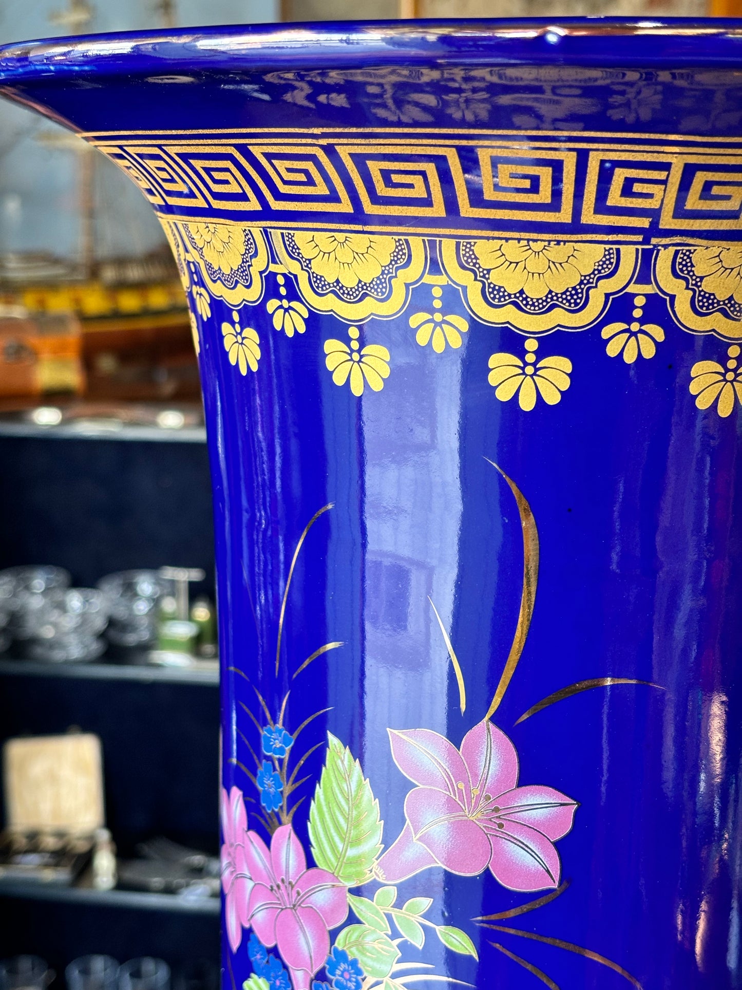 Chinese Floor Vase Hand Painted Massive Size