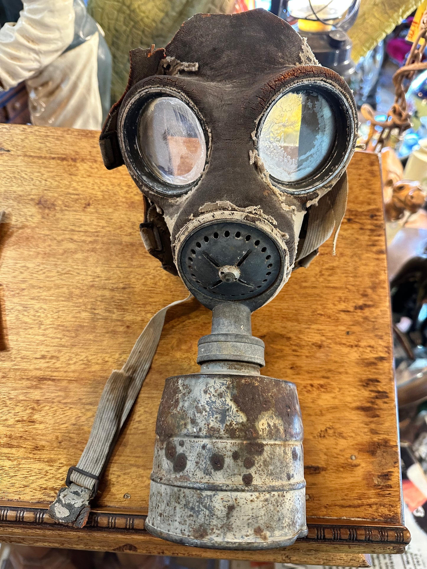 Antique Gas Mask, Marked 21 SAP 1937