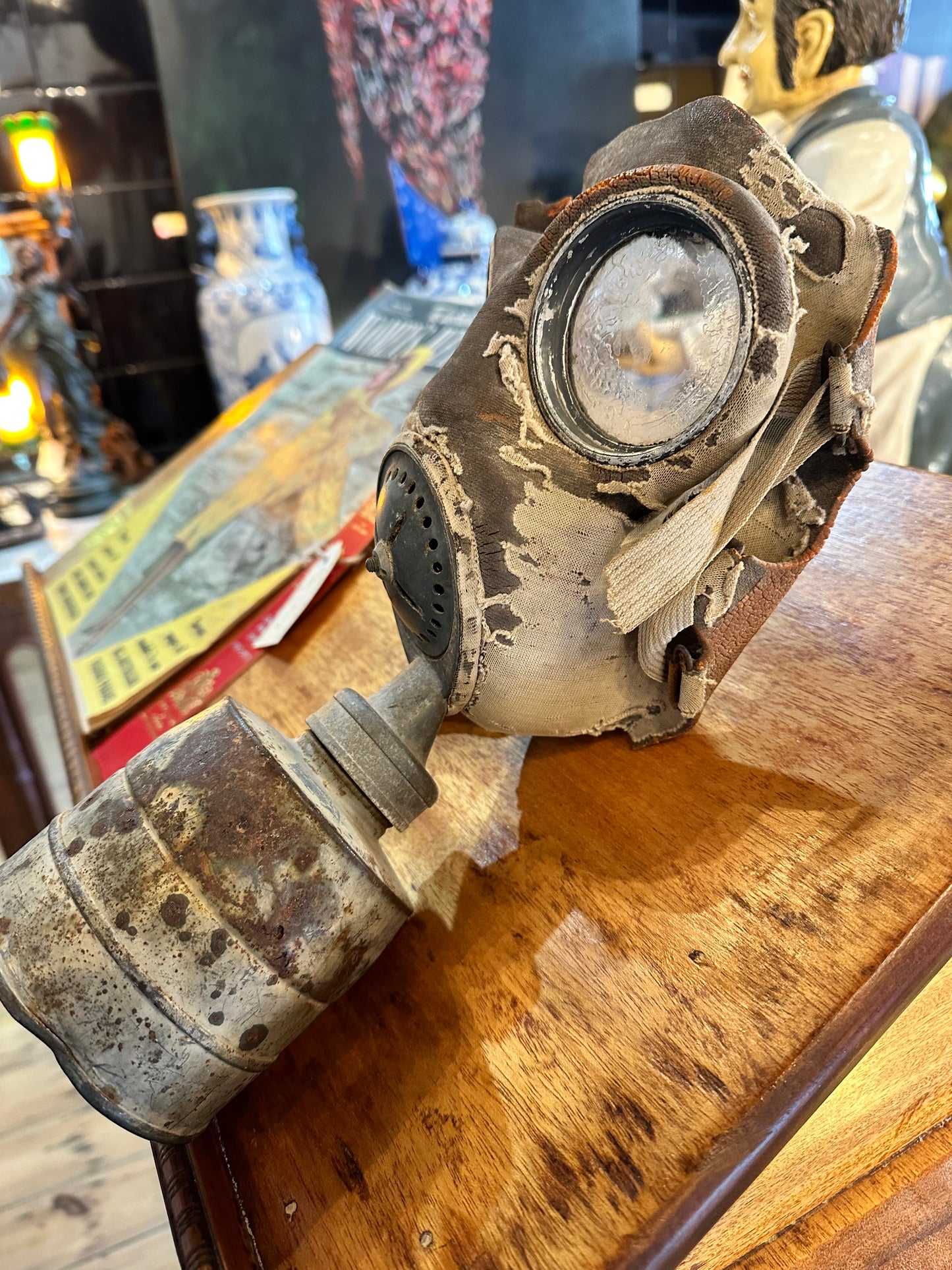 Antique Gas Mask, Marked 21 SAP 1937