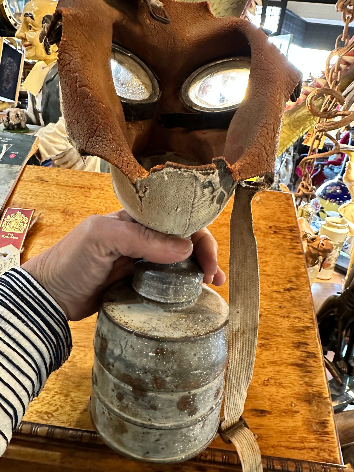 Antique Gas Mask, Marked 21 SAP 1937