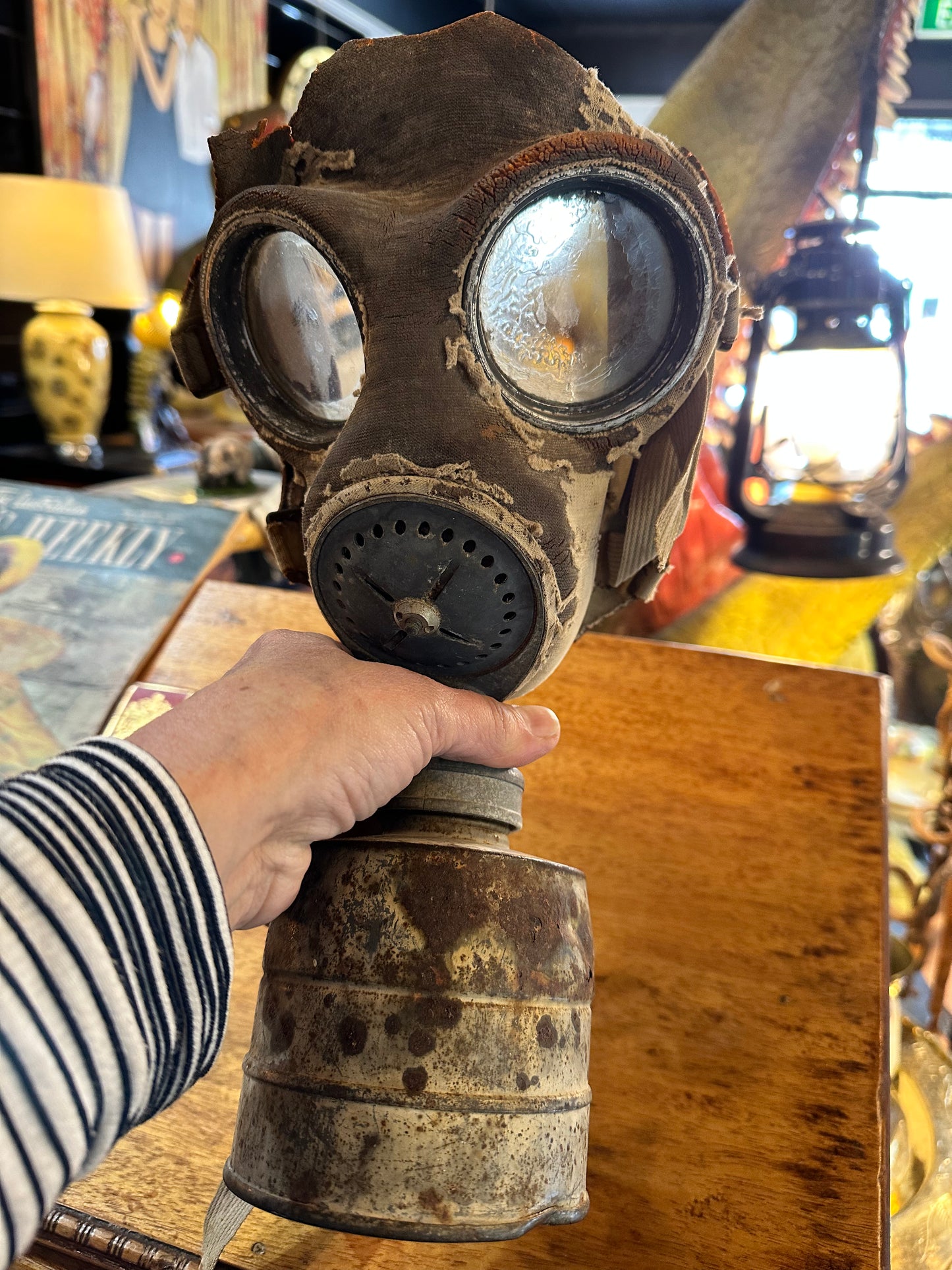 Antique Gas Mask, Marked 21 SAP 1937