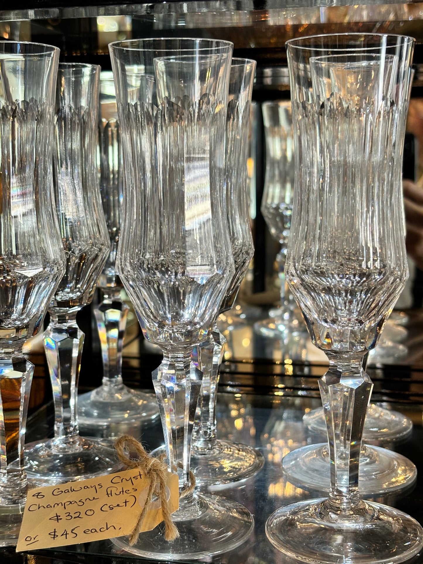 Galway Crystal Champagne Flutes - Set of Eight