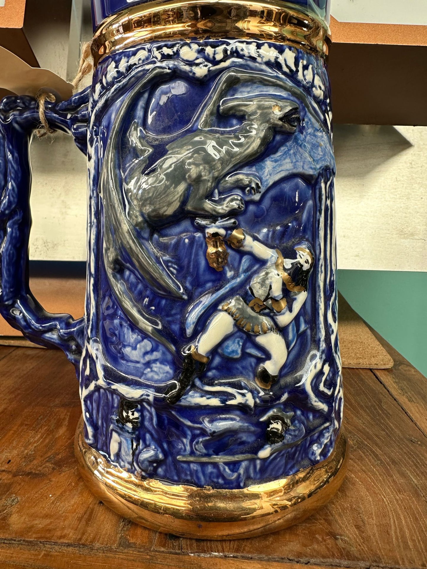 Vintage Beer Stein, Medieval Design