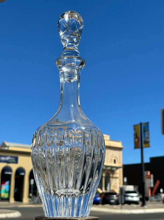 Beautiful Bohemia Lead Cut Crystal Decanter