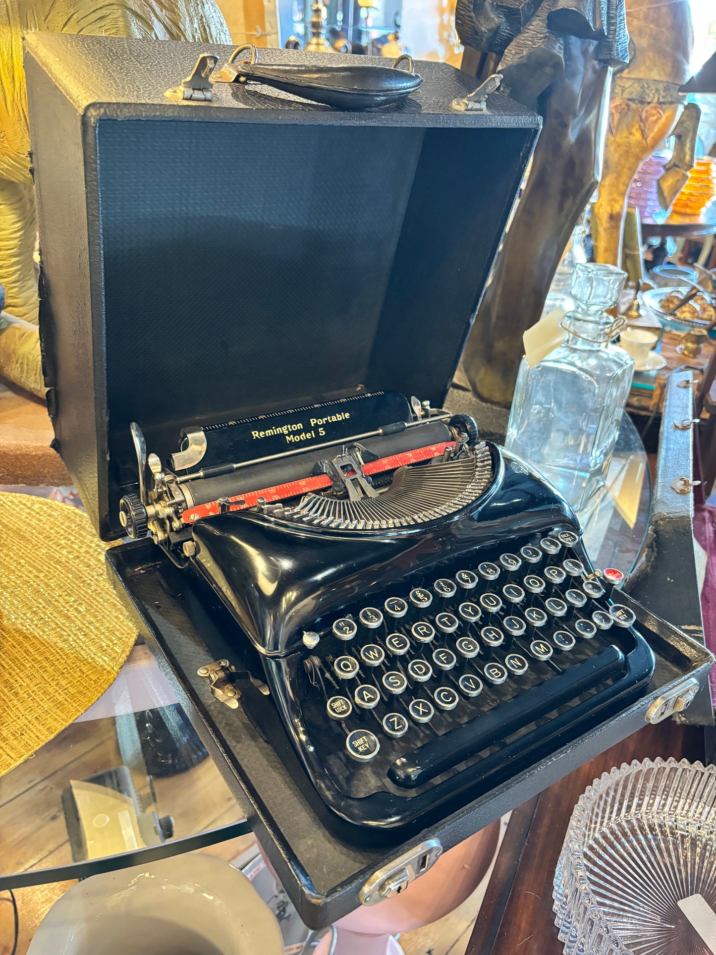 Remington Model 5 Typewriter With Case