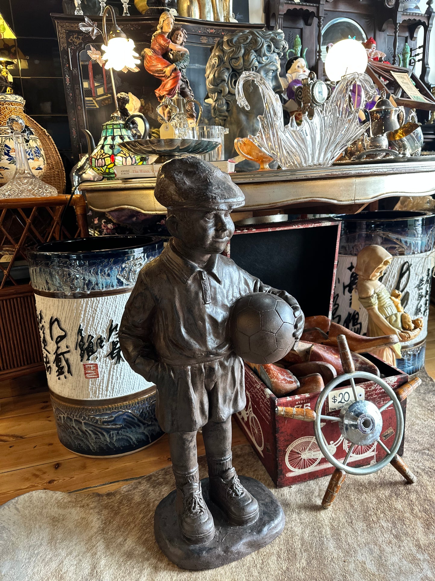 Ceramic Boy with Soccer Ball