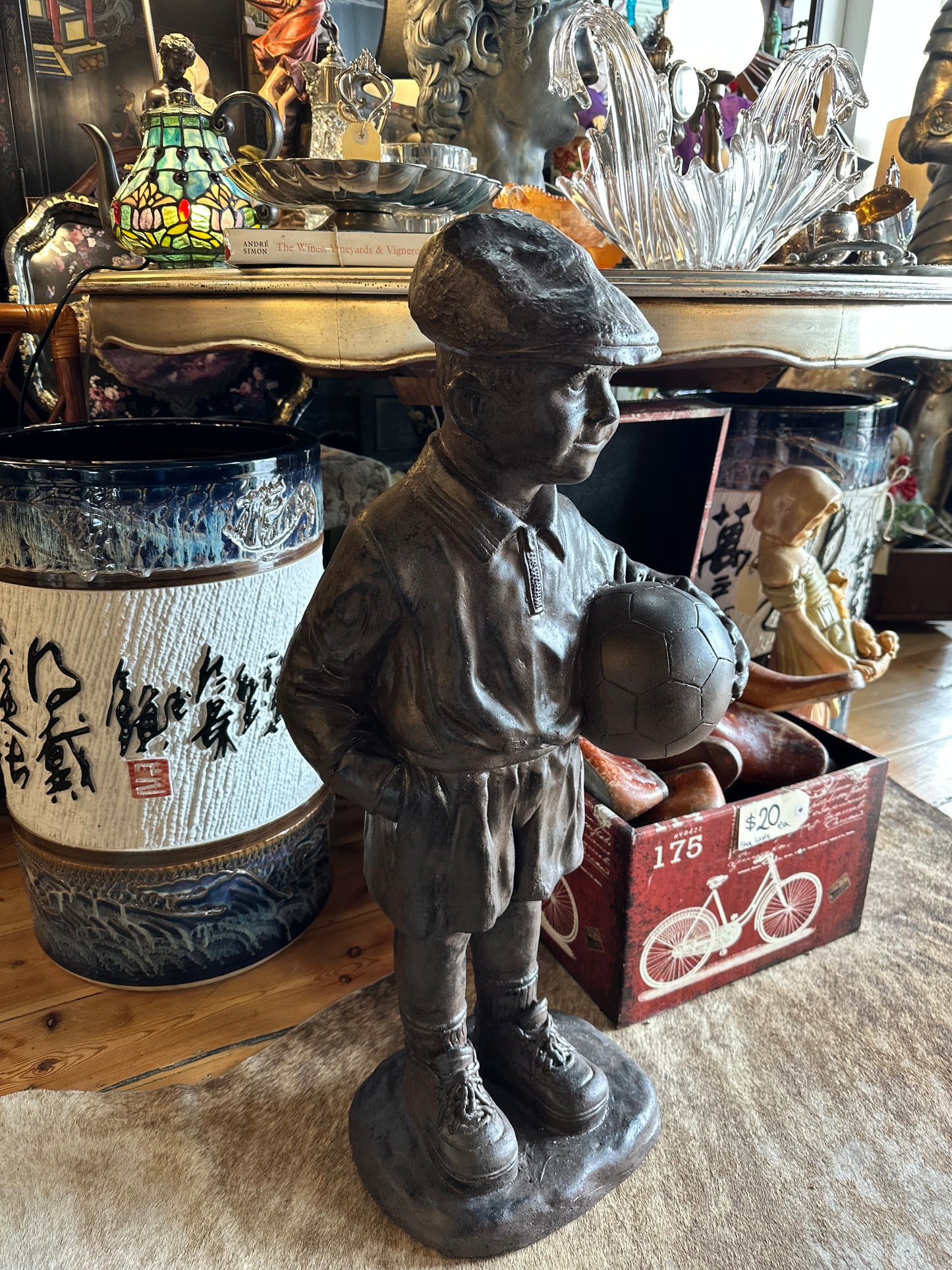 Ceramic Boy with Soccer Ball