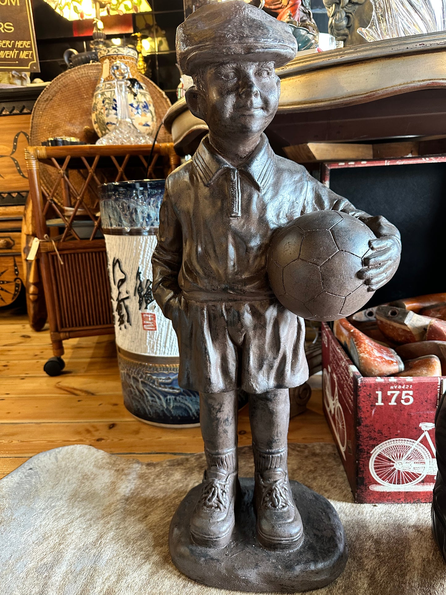 Ceramic Boy with Soccer Ball