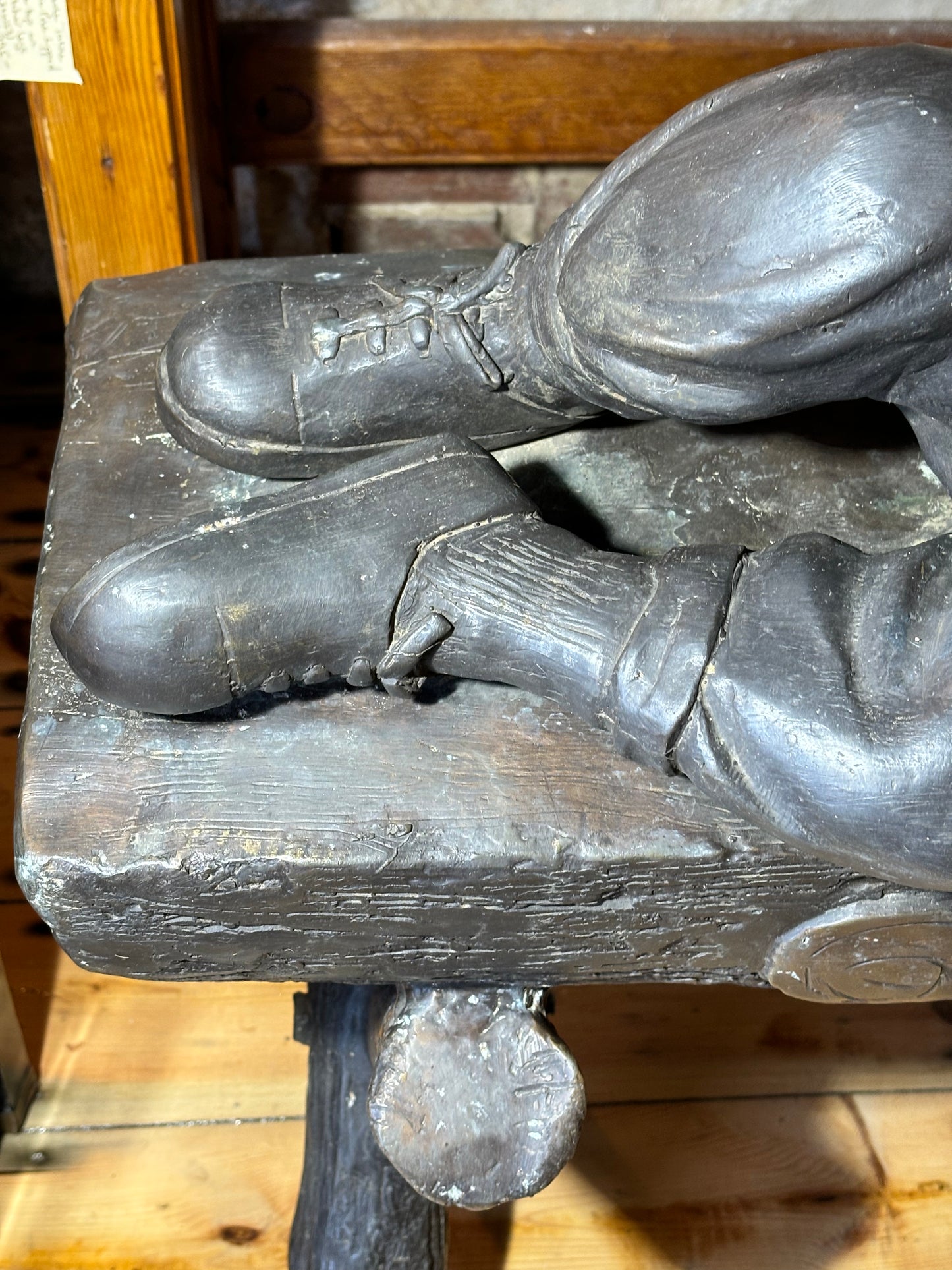 Life-size Bronze Statue Of Children On Bench