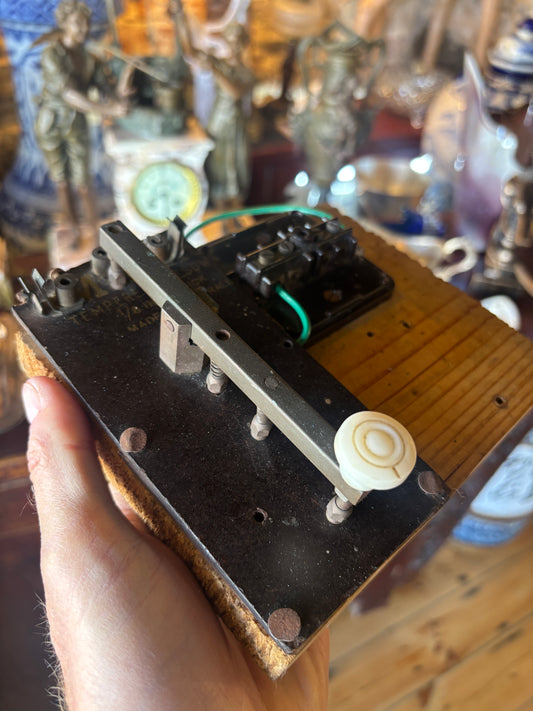 Vintage Australian PMG Telephone Exchange Switch | Telegraph Key-Style Press Action, Bakelite Knob