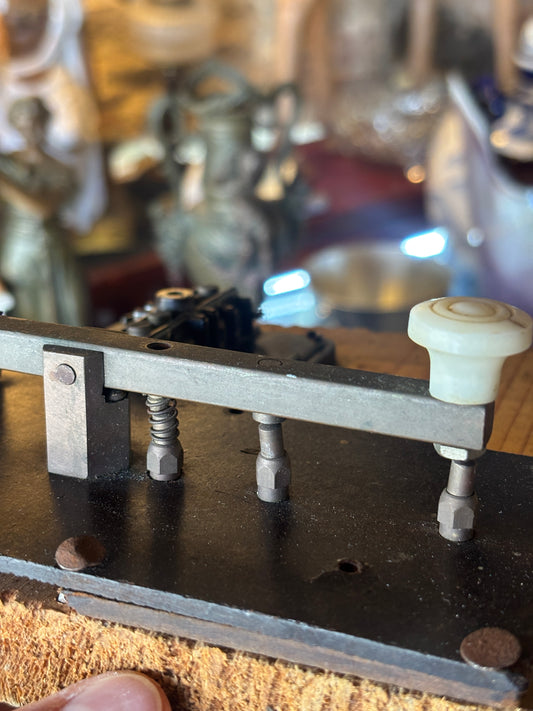 Vintage Australian PMG Telephone Exchange Switch | Telegraph Key-Style Press Action, Bakelite Knob