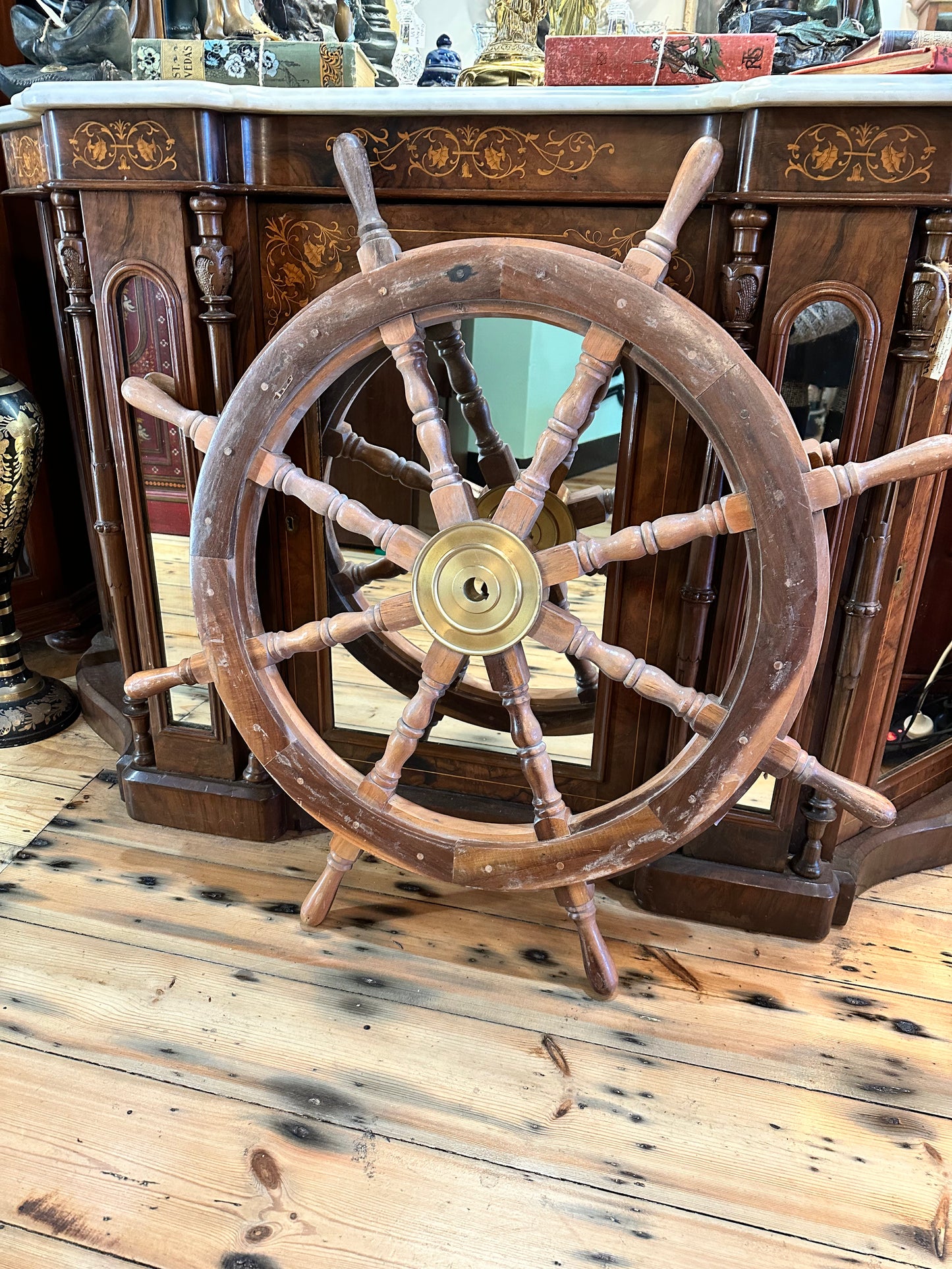 Vintage Sail Ship Steering Wheel
