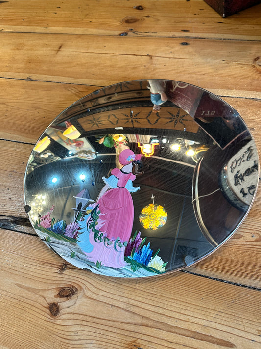 Beautiful Round Convex Hand Painted Mirror