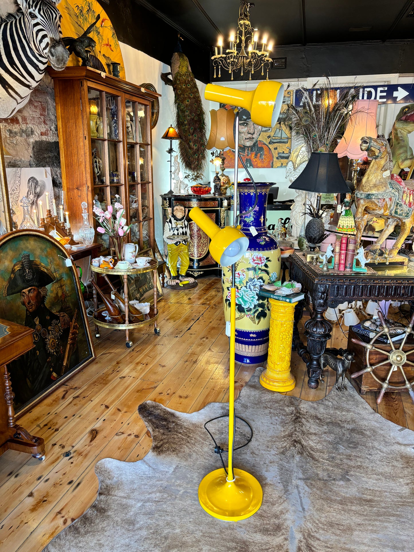 Vintage Yellow Spotlight Floor Lamp c1970