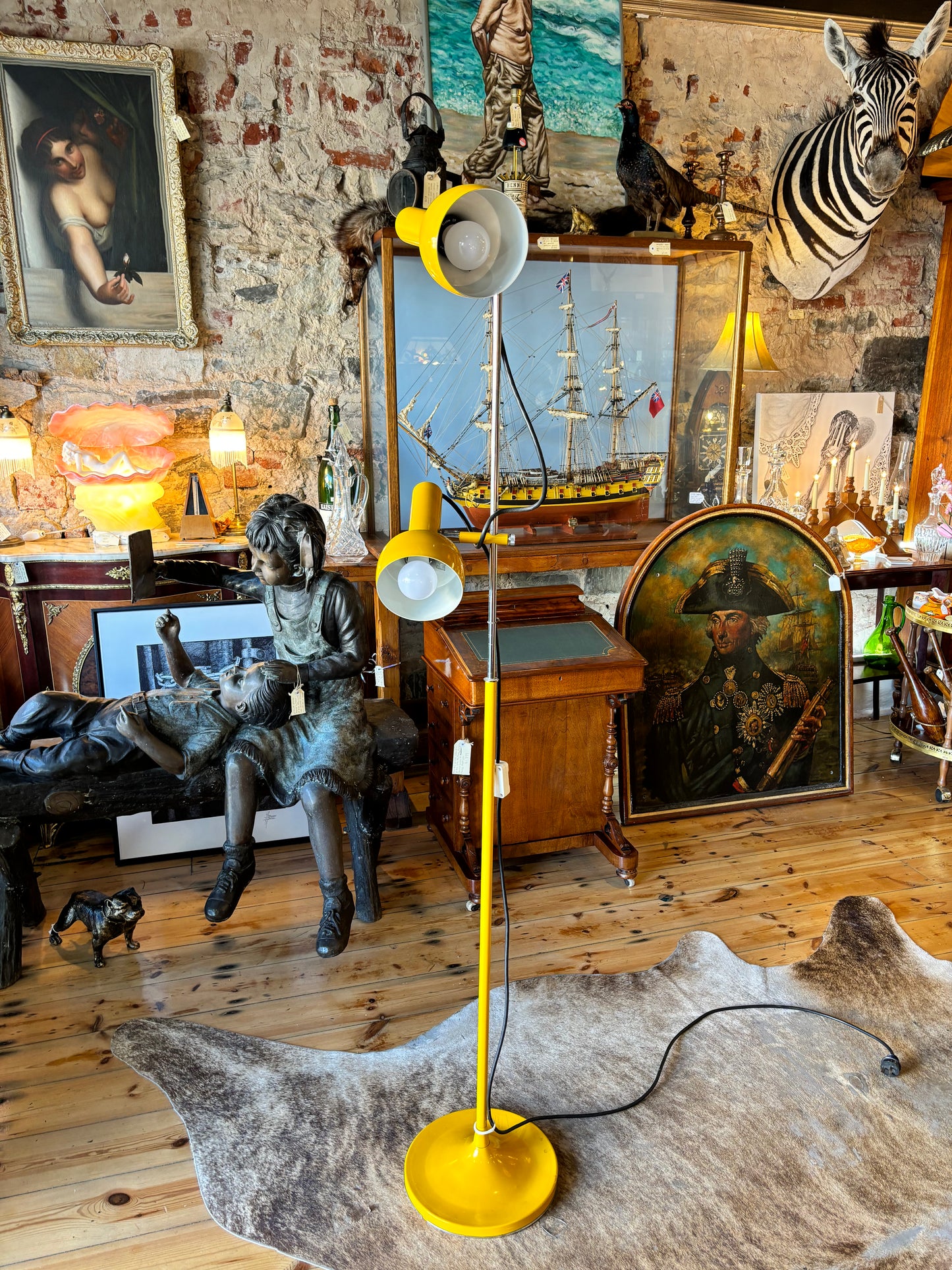 Vintage Yellow Spotlight Floor Lamp c1970