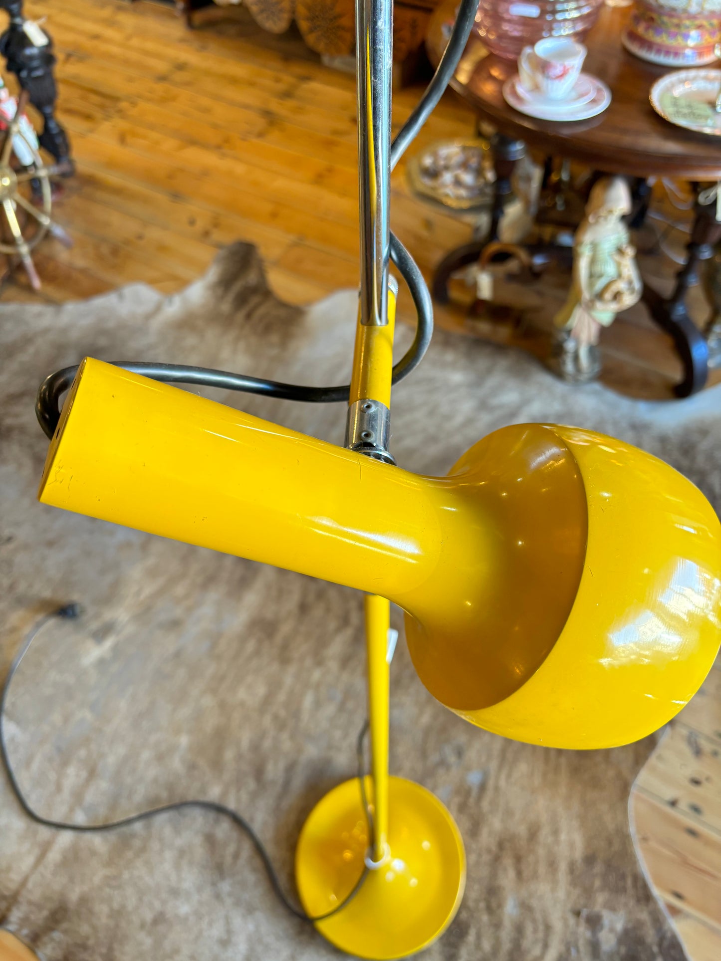 Vintage Yellow Spotlight Floor Lamp c1970