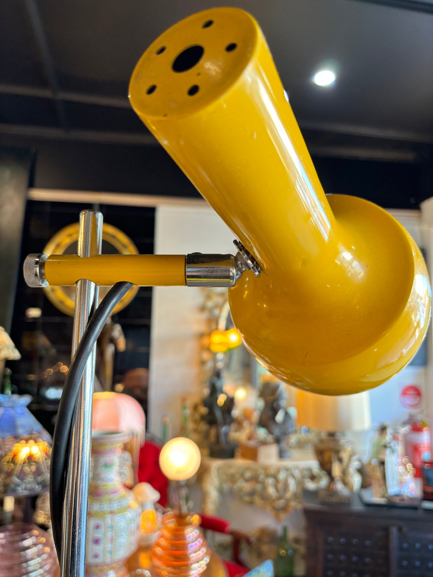 Vintage Yellow Spotlight Floor Lamp c1970