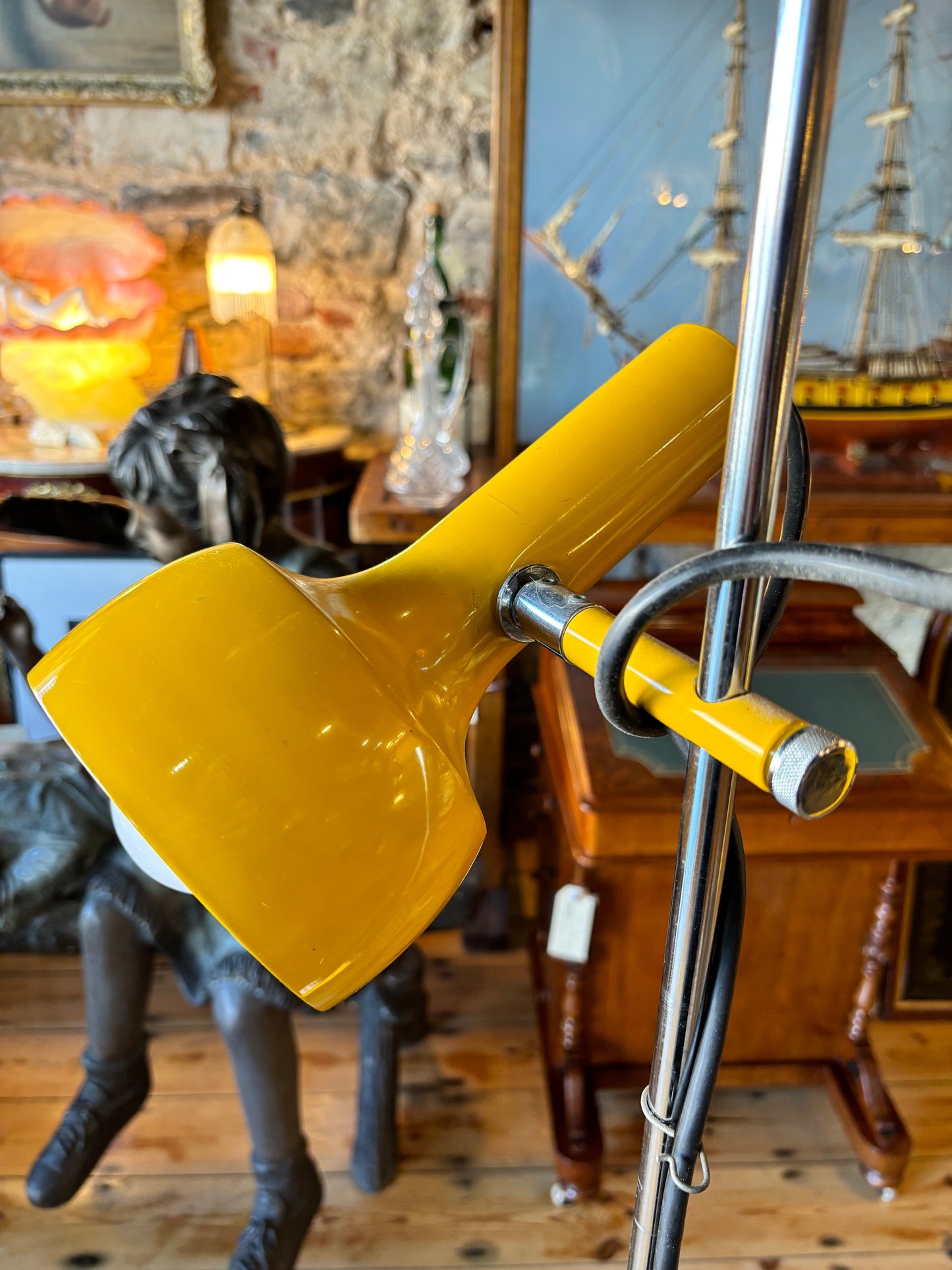 Vintage Yellow Spotlight Floor Lamp c1970