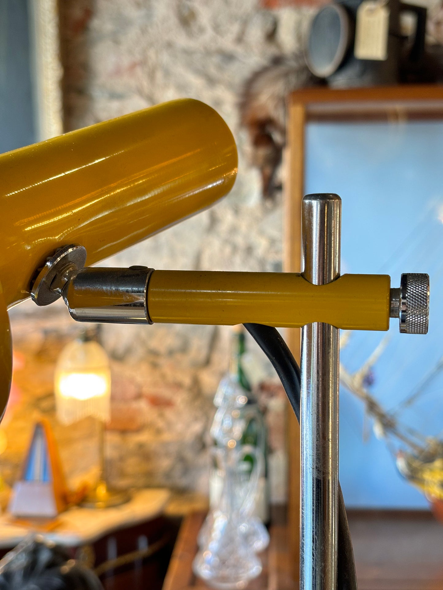 Vintage Yellow Spotlight Floor Lamp c1970