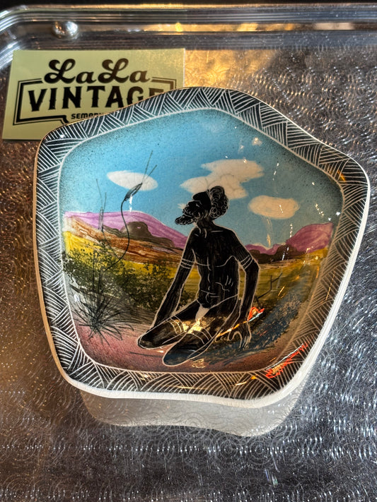 Australian Pottery Dish Hand Painted Vande Pottery