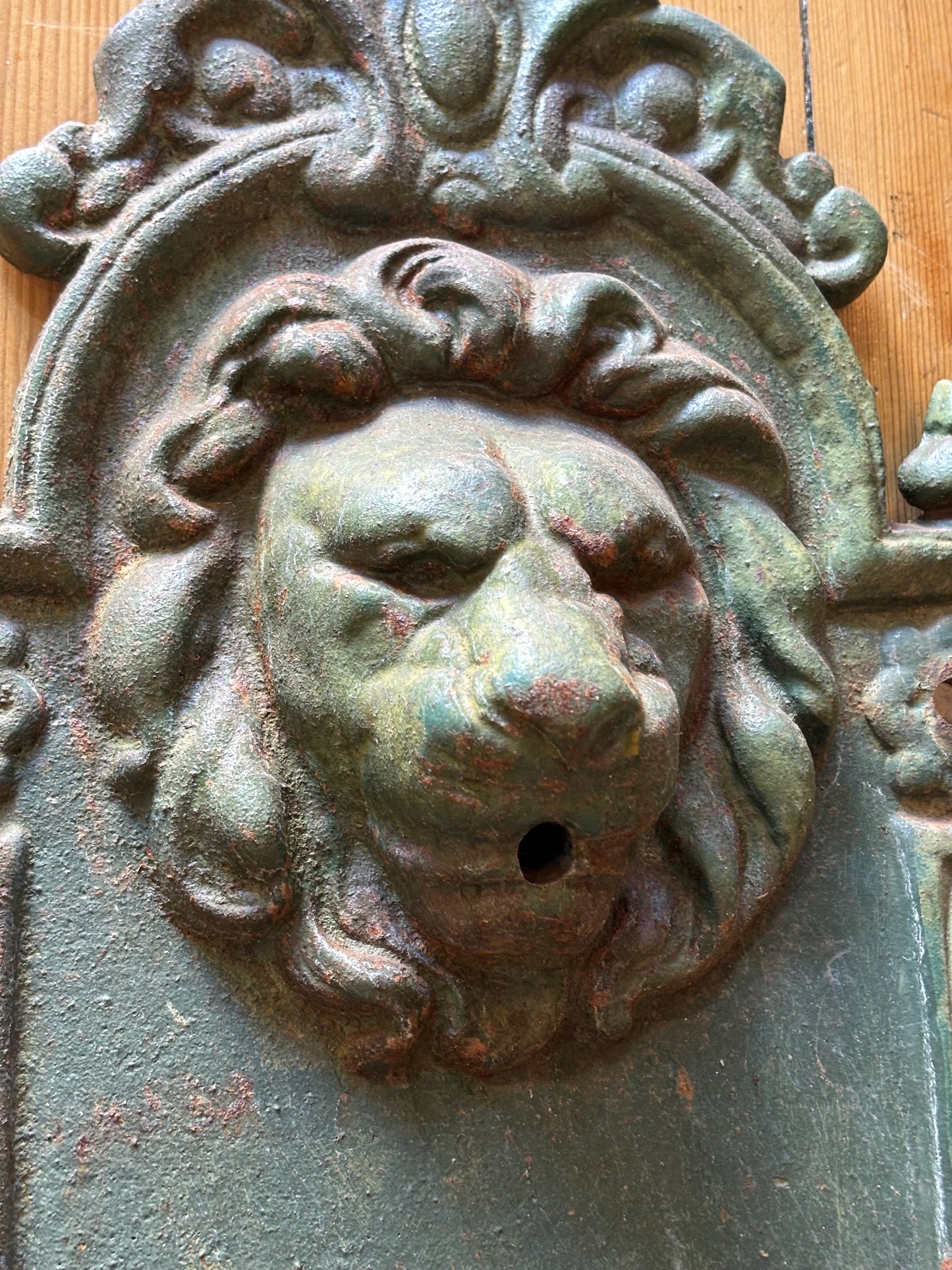 Antique Cast Iron Lion’s Head Wall Fountain 74cm Tall French/Italian Style