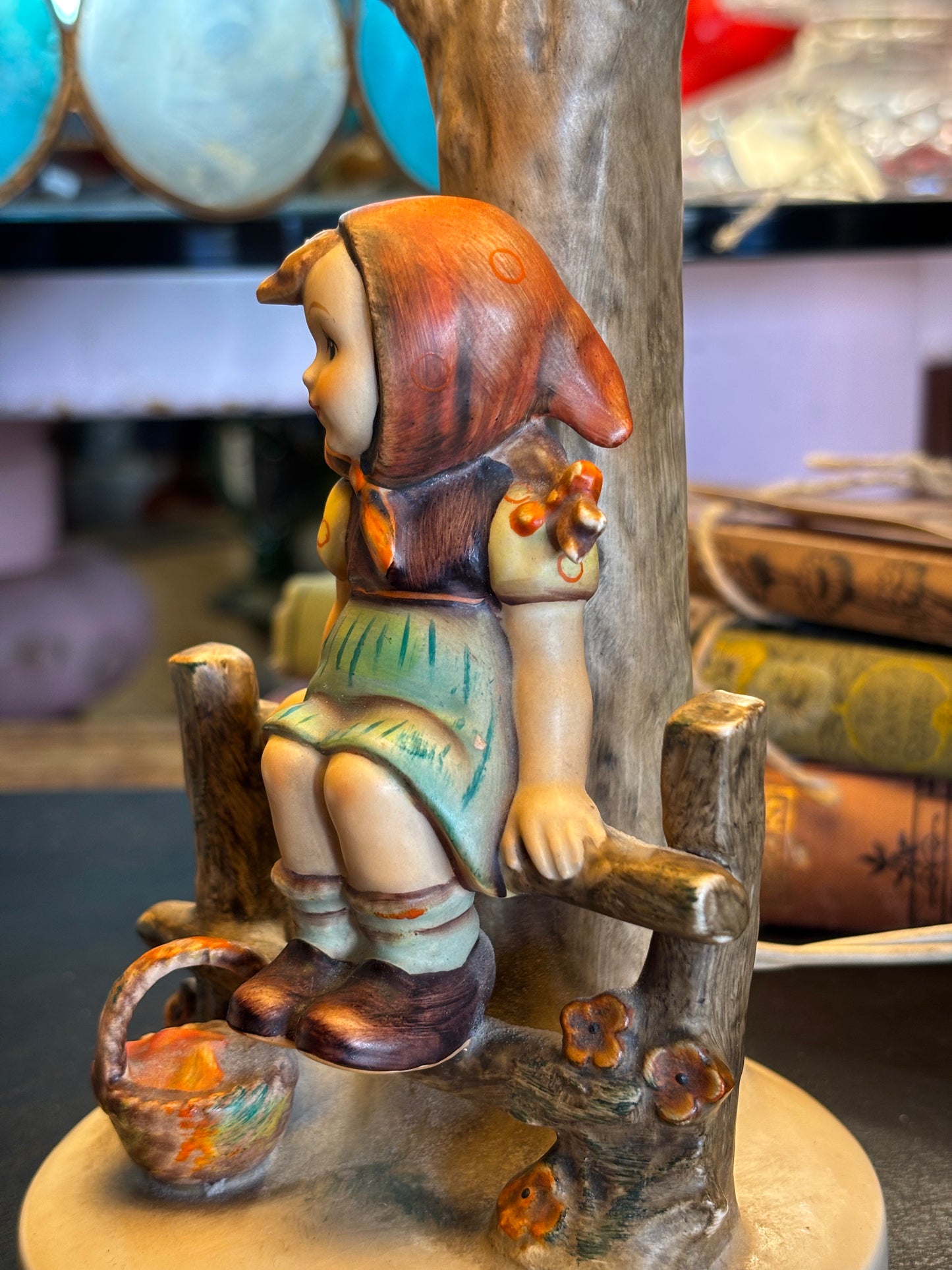 Vintage Goebel Hummel Lamp – “Girl on the Fence” (c.1957–1972)