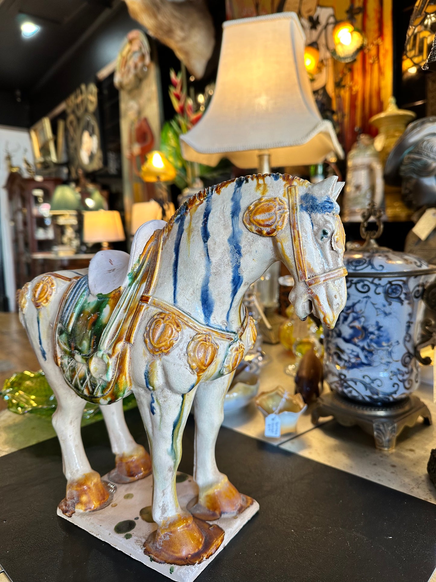 Tang Style Chinese Sancai Glazed Horse Statue – Museum Marked Pottery