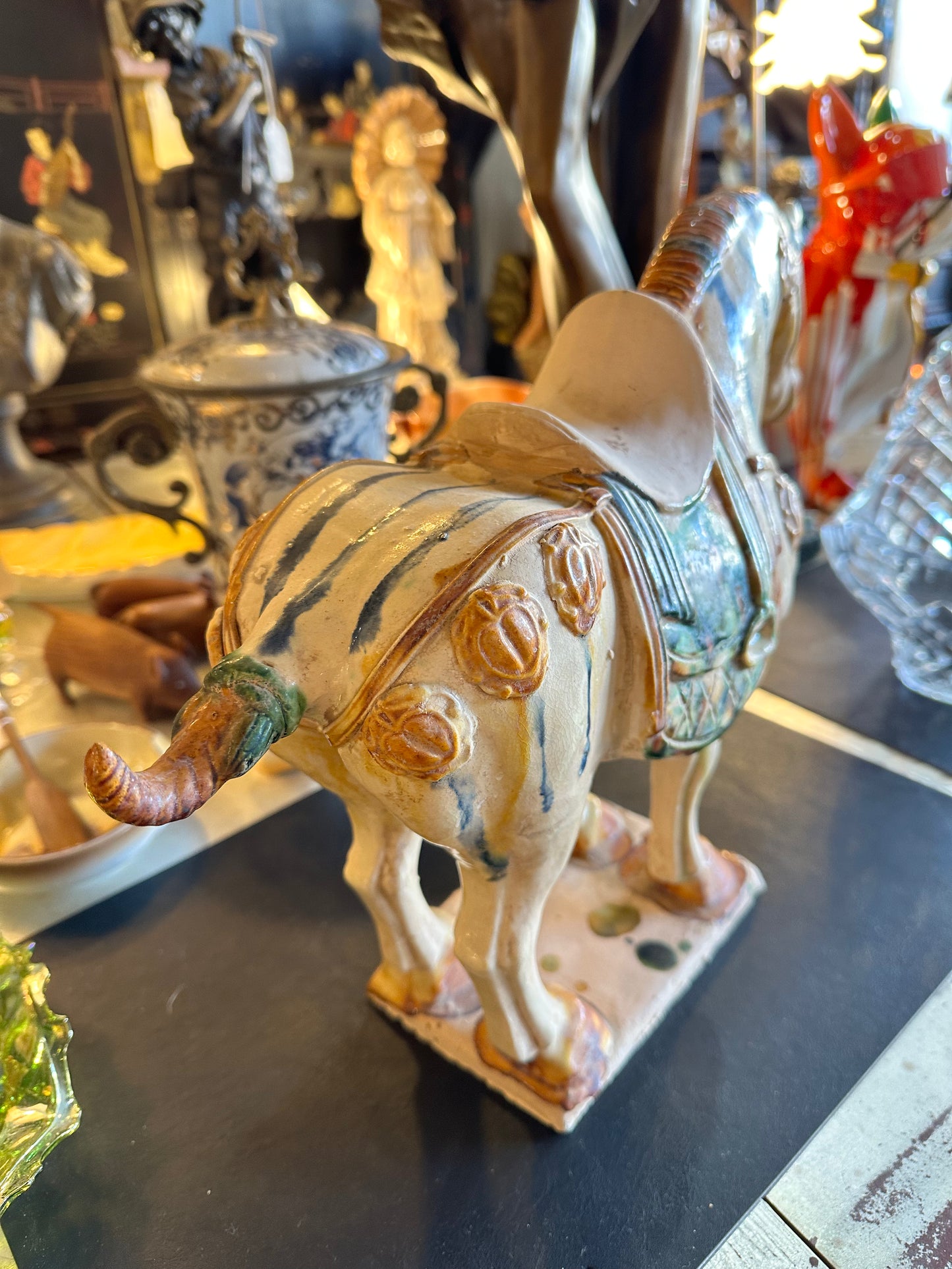 Tang Style Chinese Sancai Glazed Horse Statue – Museum Marked Pottery