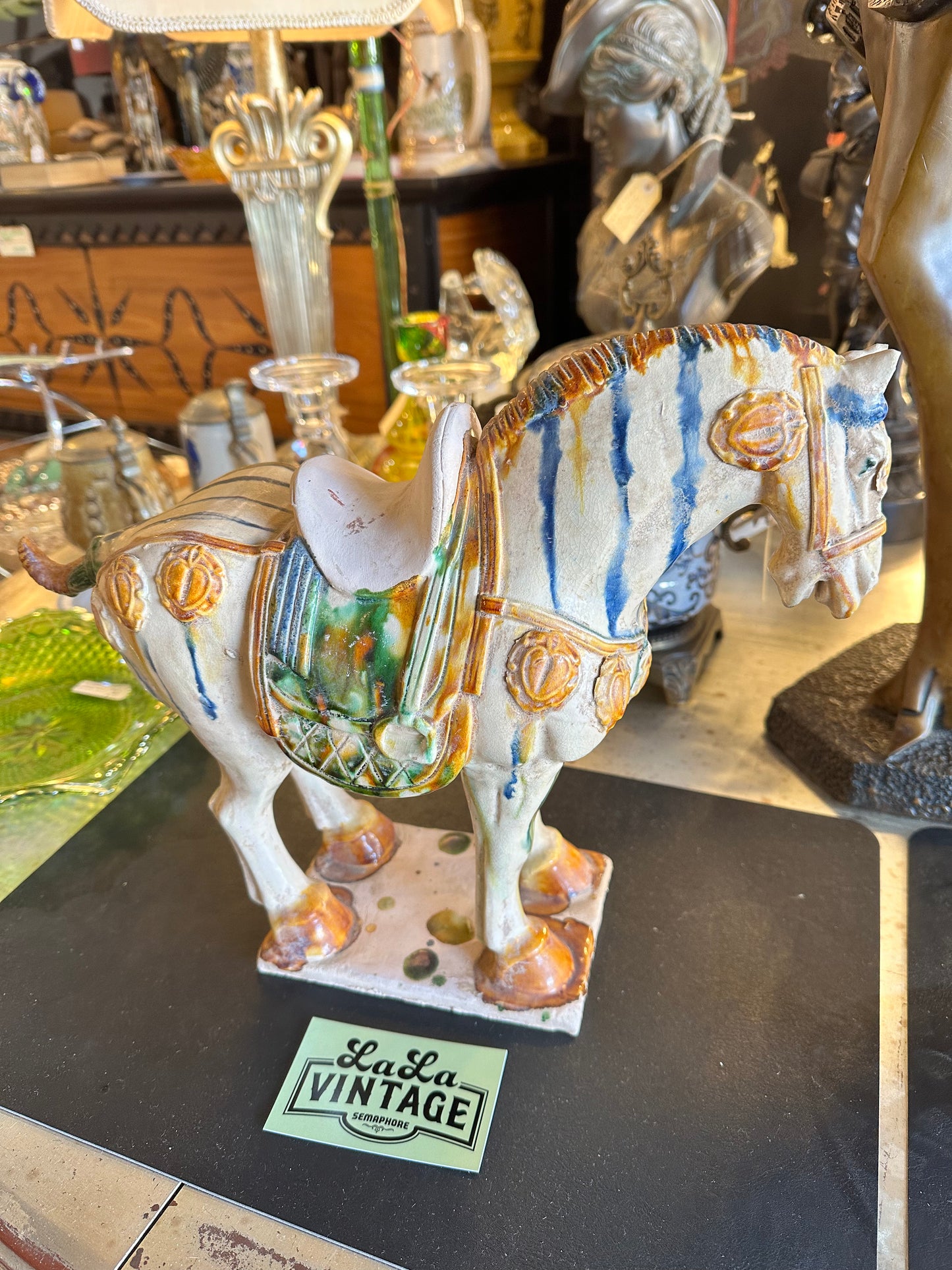 Tang Style Chinese Sancai Glazed Horse Statue – Museum Marked Pottery