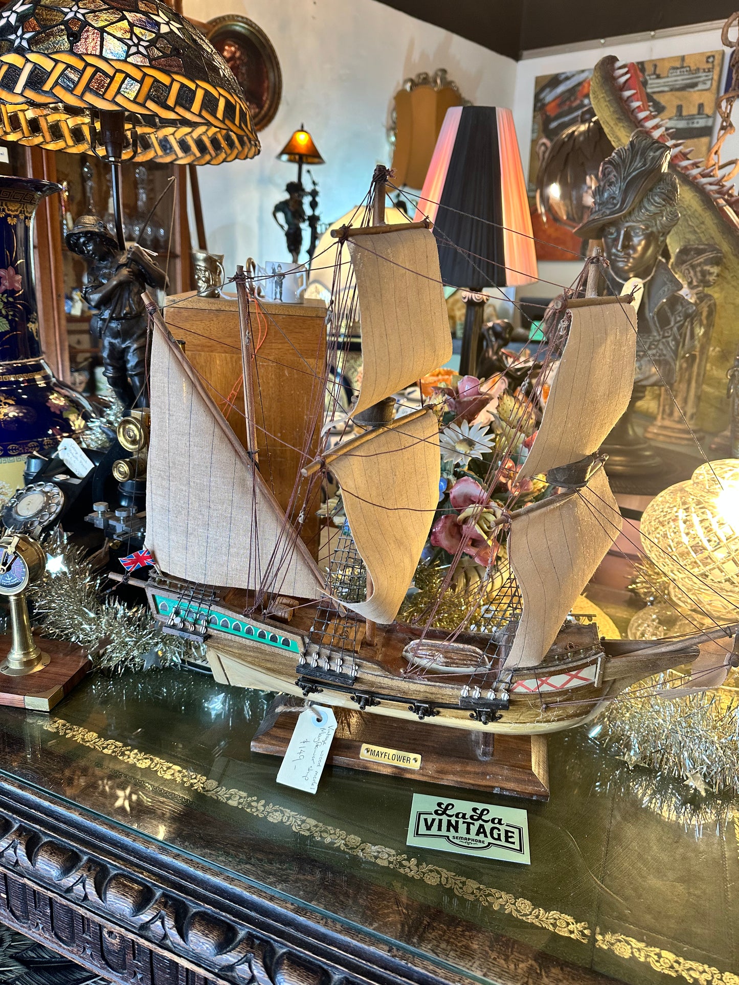 Vintage Mayflower Ship Model