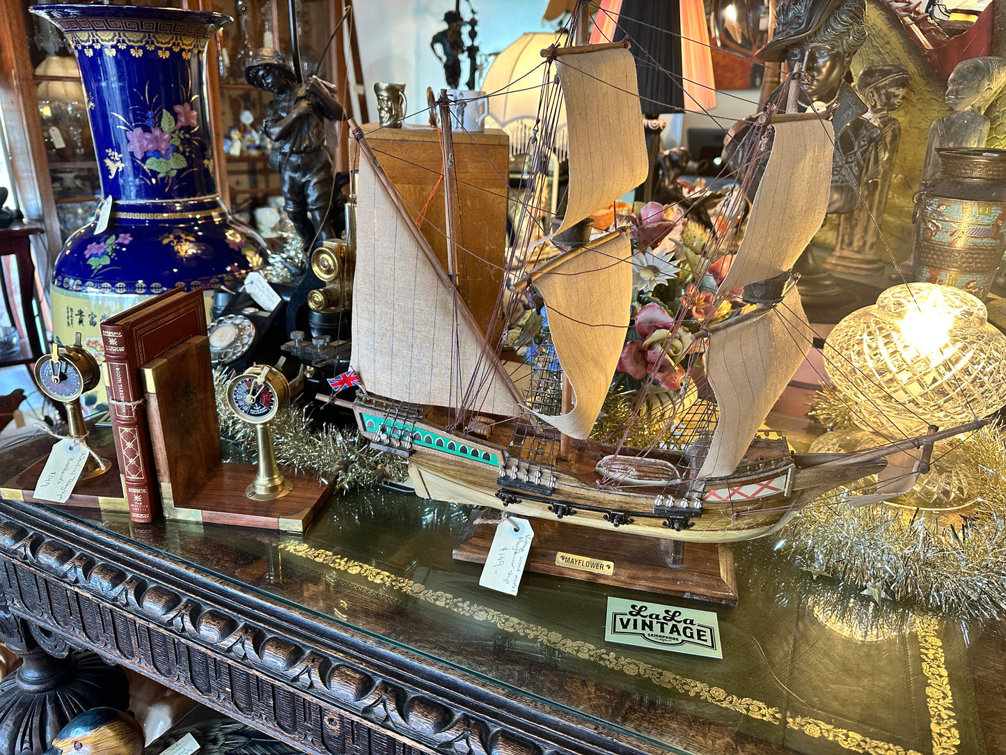 Vintage Mayflower Ship Model