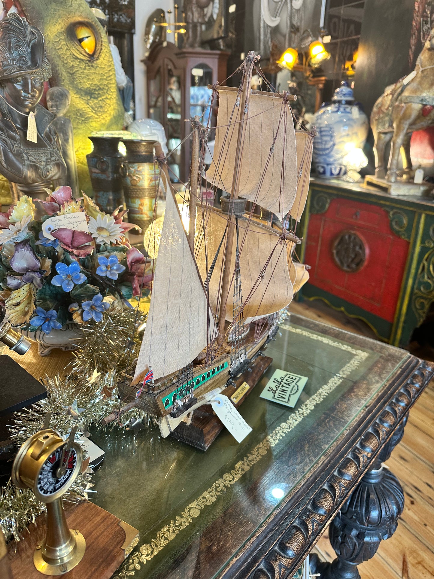 Vintage Mayflower Ship Model